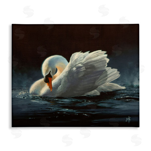 stupell industries Mark Kelso | Moonlit Swan Painting Wall Art