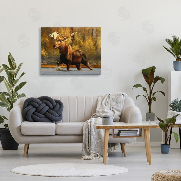 Stupell Industries Mark Kelso | Moose Stepping River Foliage Wall Art