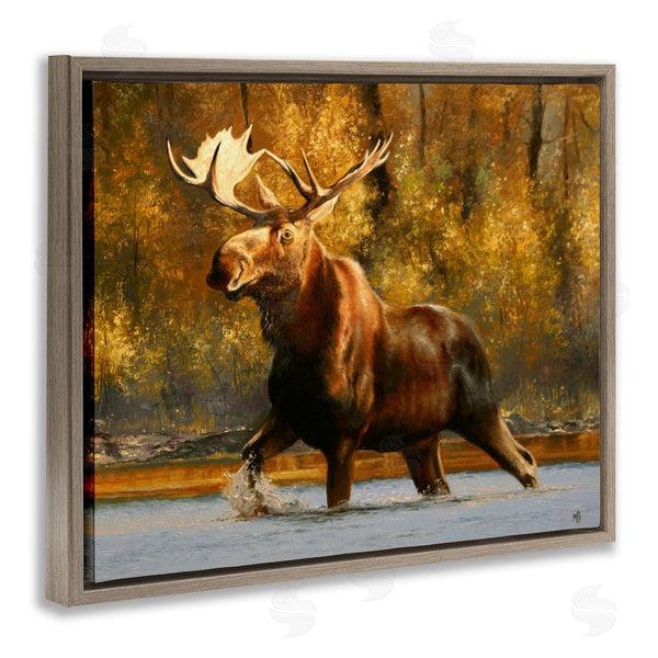 Stupell Industries Mark Kelso | Moose Stepping River Foliage Wall Art