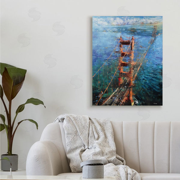Stupell Industries Mark Lague | Golden Gate Bridge Contemporary Abstract Aerial View Wall Art