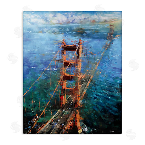 stupell industries Mark Lague | Golden Gate Bridge Contemporary Abstract Aerial View Wall Art