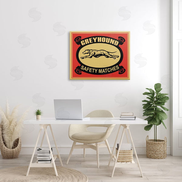Stupell Industries Mark Rogan | Greyhound Safety Matches Yellow Red Vintage Advertisement Wall Art