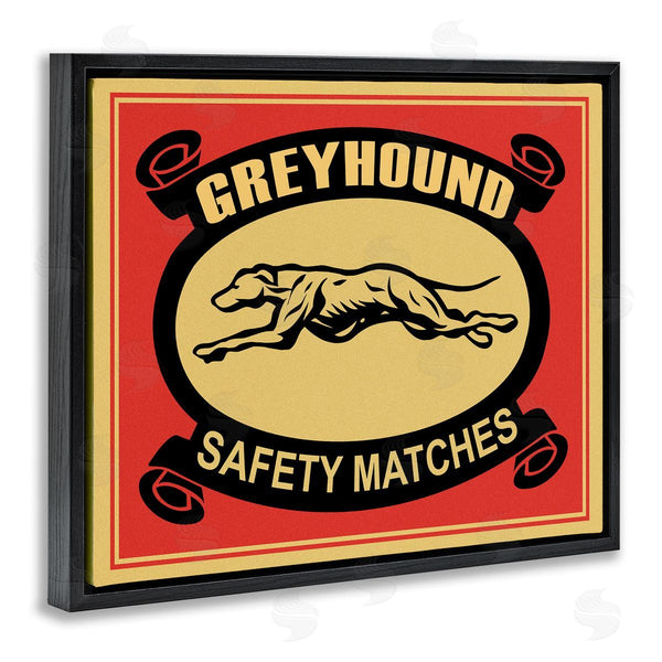 Stupell Industries Mark Rogan | Greyhound Safety Matches Yellow Red Vintage Advertisement Wall Art