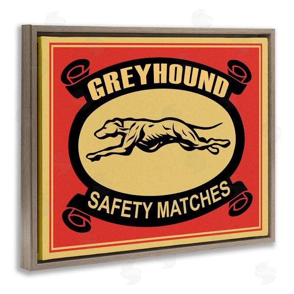 Stupell Industries Mark Rogan | Greyhound Safety Matches Yellow Red Vintage Advertisement Wall Art