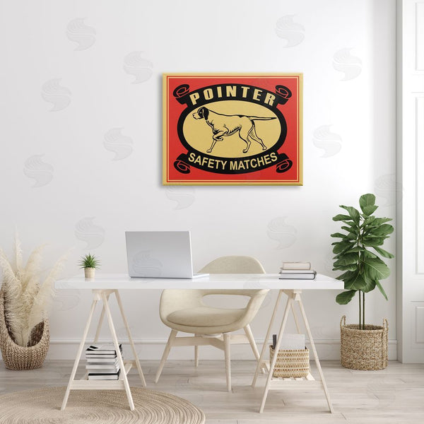 Stupell Industries Mark Rogan | Pointer Dog Safety Matches Vintage Advertisement Red Yellow Wall Art