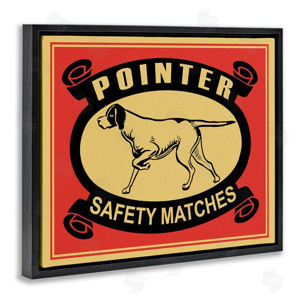 Stupell Industries Mark Rogan | Pointer Dog Safety Matches Vintage Advertisement Red Yellow Wall Art