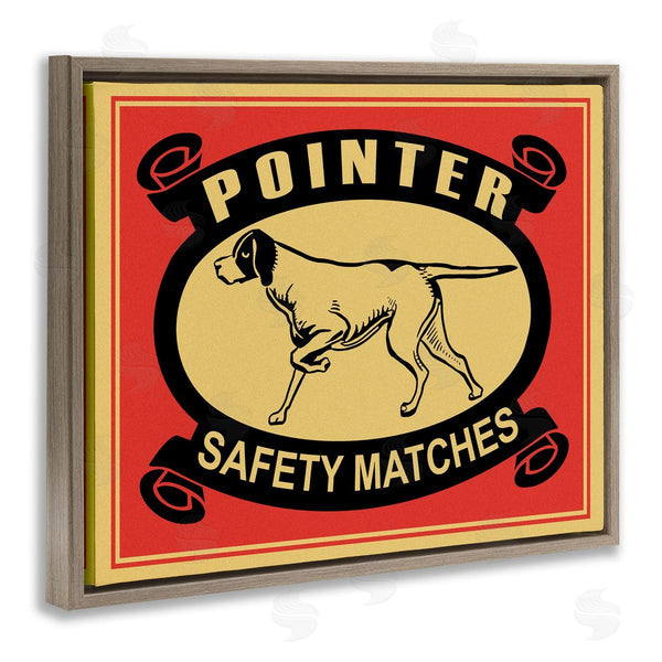 Stupell Industries Mark Rogan | Pointer Dog Safety Matches Vintage Advertisement Red Yellow Wall Art
