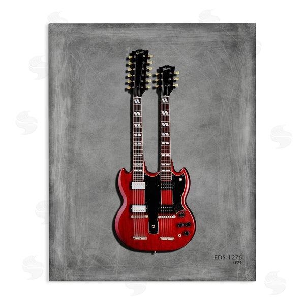 stupell industries Mark Rogan | Red Double Neck Guitar