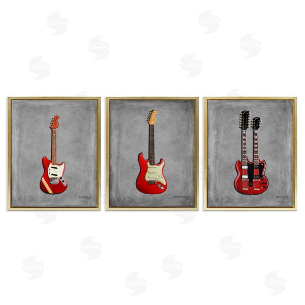 Stupell Industries Mark Rogan | Red Guitars Collection