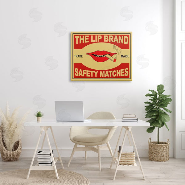 Stupell Industries Mark Rogan | The Lip Brand Safety Matches Sign Cigarette Wall Art