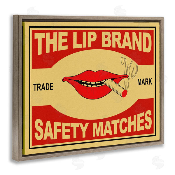 Stupell Industries Mark Rogan | The Lip Brand Safety Matches Sign Cigarette Wall Art