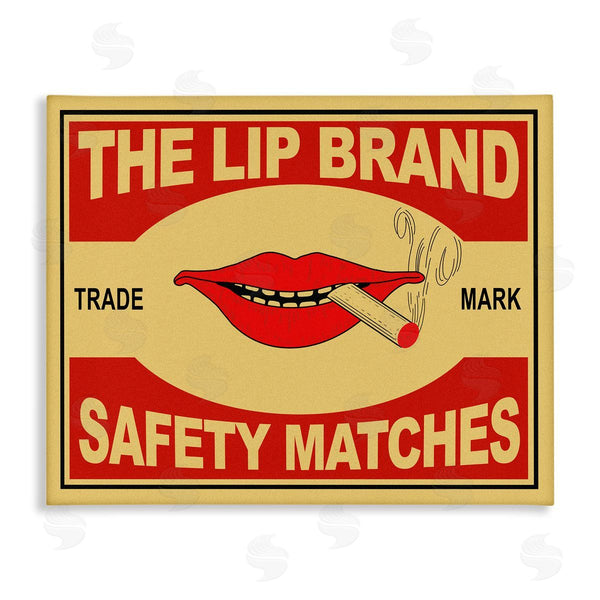 stupell industries Mark Rogan | The Lip Brand Safety Matches Sign Cigarette Wall Art