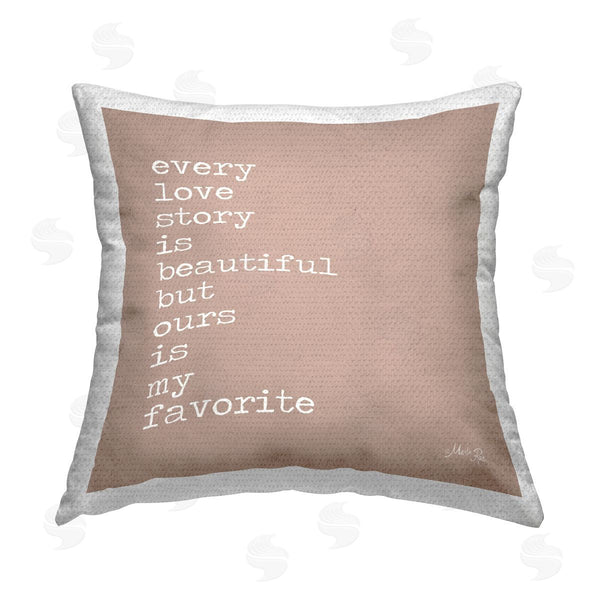 Stupell Industries Marla Rae | Beige Romance Phrase Printed Throw Pillow