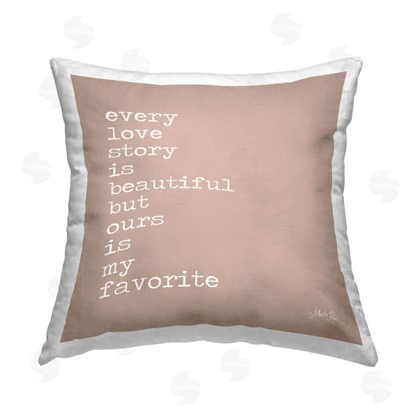 stupell industries Marla Rae | Beige Romance Phrase Printed Throw Pillow