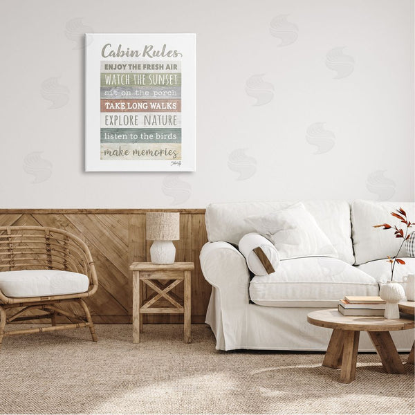 Stupell Industries Marla Rae | Cabin Rules Typography Sign Nature Hiking Theme Wall Art
