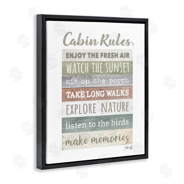Stupell Industries Marla Rae | Cabin Rules Typography Sign Nature Hiking Theme Wall Art