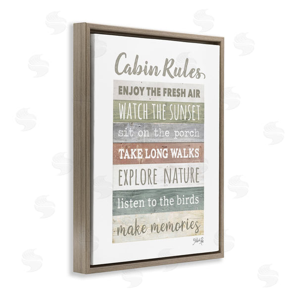 Stupell Industries Marla Rae | Cabin Rules Typography Sign Nature Hiking Theme Wall Art