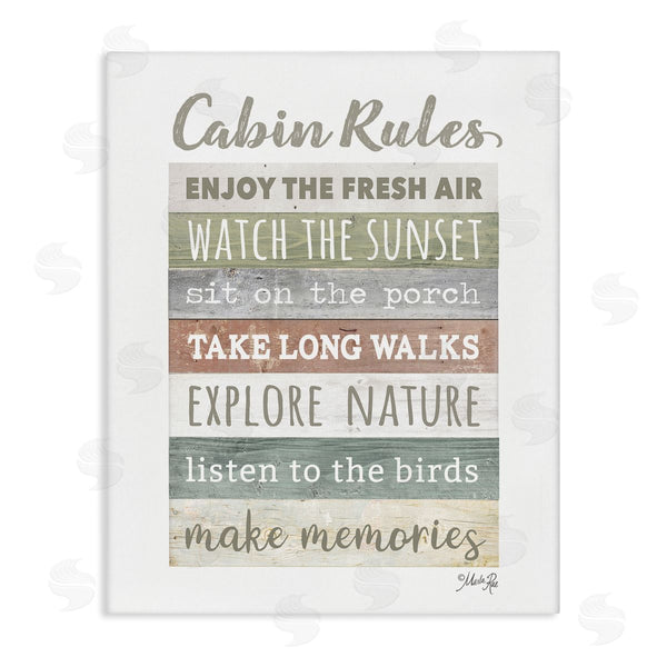 stupell industries Marla Rae | Cabin Rules Typography Sign Nature Hiking Theme Wall Art