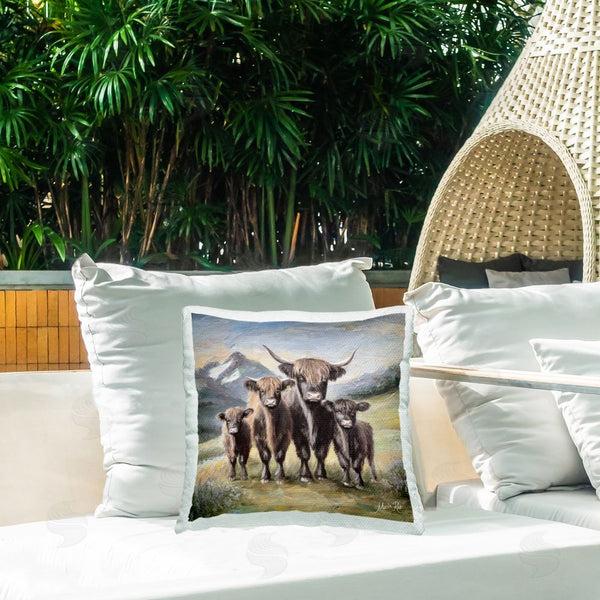 Stupell Industries Marla Rae | Cattle Family In Highlands Printed Throw Pillow
