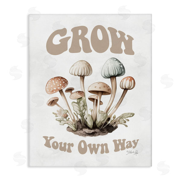 stupell industries Marla Rae | Groovy Mushrooms Grow Phrase Wall Art