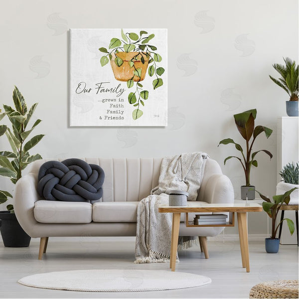 Stupell Industries Marla Rae | Grows In Faith Family & Friends Inspirational Quote Green Plant Wall Art