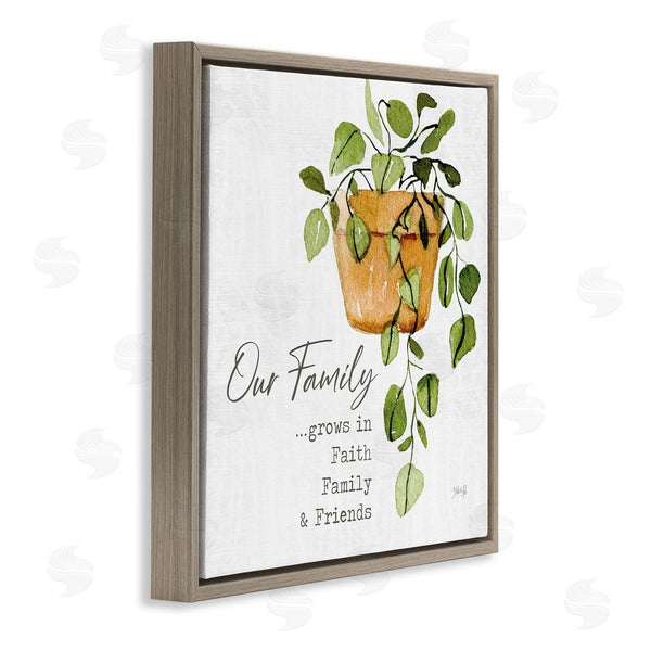 Stupell Industries Marla Rae | Grows In Faith Family & Friends Inspirational Quote Green Plant Wall Art