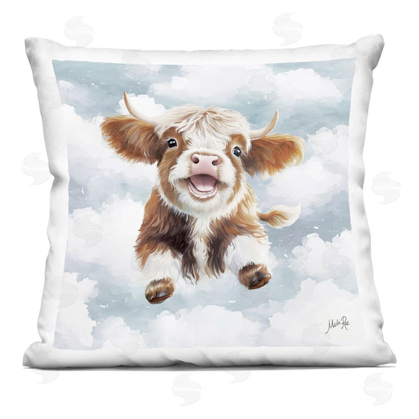 stupell industries Marla Rae | Happy Cow Calf in Clouds Printed Throw Pillow