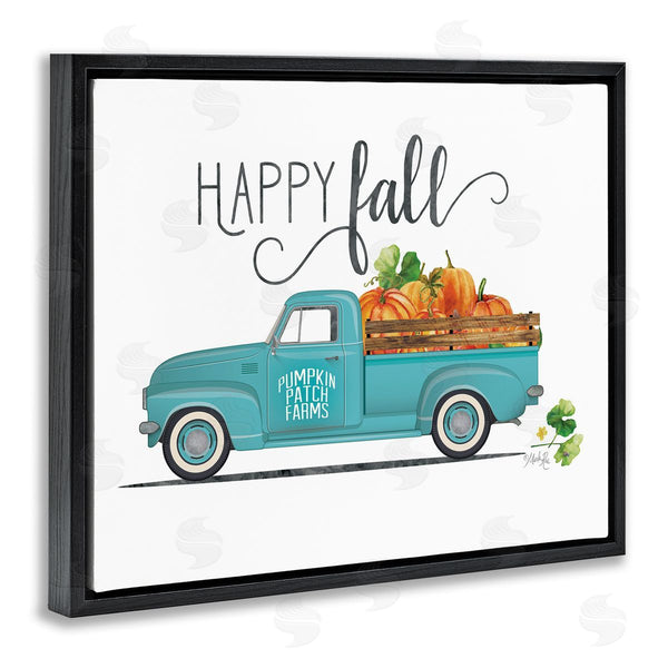 Stupell Industries Marla Rae | Happy Fall Blue Farm Truck Carrying Pumpkins Wall Art