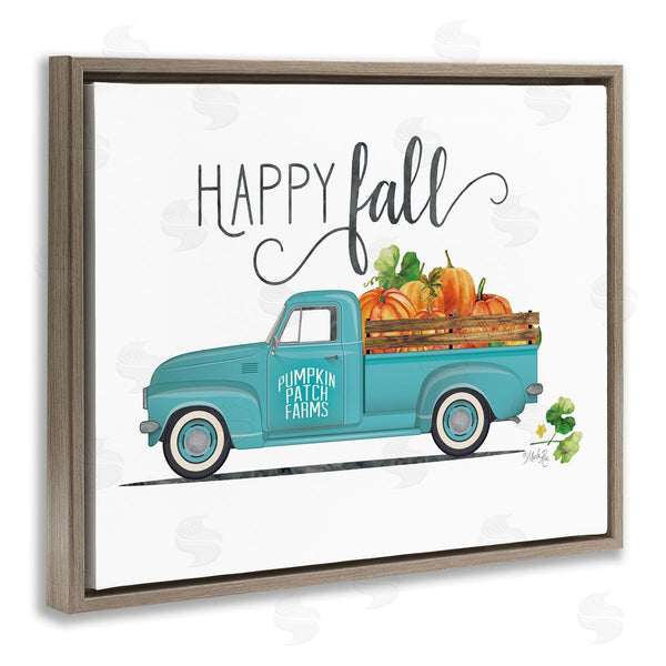 Stupell Industries Marla Rae | Happy Fall Blue Farm Truck Carrying Pumpkins Wall Art