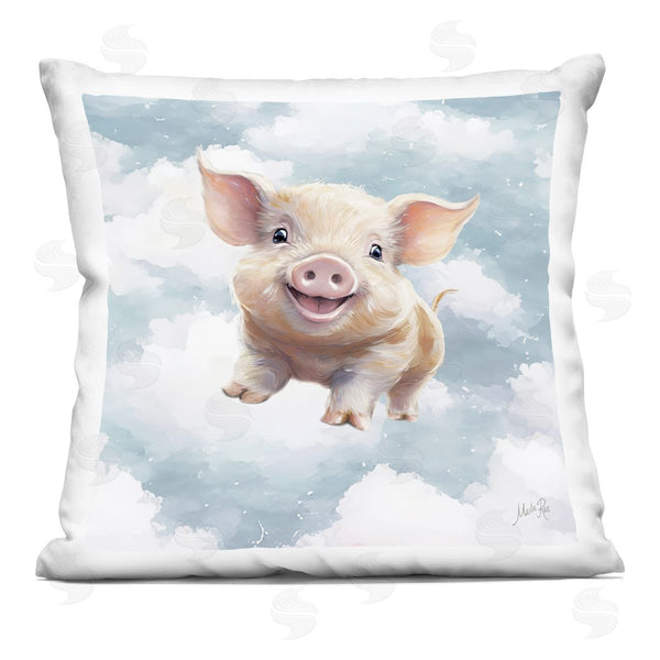 stupell industries Marla Rae | Happy Piglet in Clouds Printed Throw Pillow