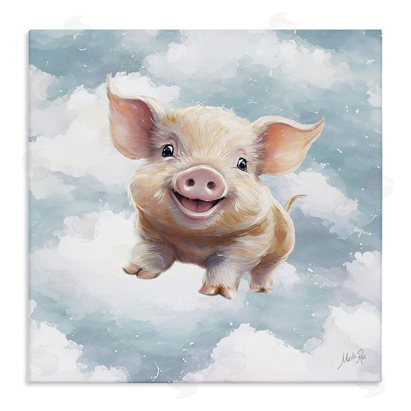 stupell industries Marla Rae | Happy Piglet in Clouds