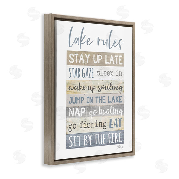 Stupell Industries Marla Rae | Lake Rules Typography Rustic Vacation Cabin Sign Wall Art