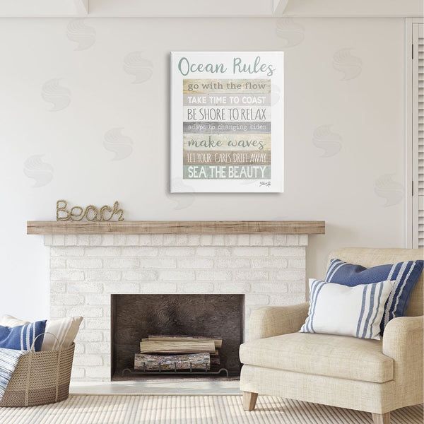 Stupell Industries Marla Rae | Ocean Rules Rustic List Wall Art