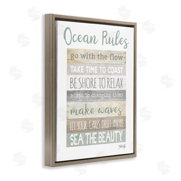 Stupell Industries Marla Rae | Ocean Rules Rustic List Wall Art