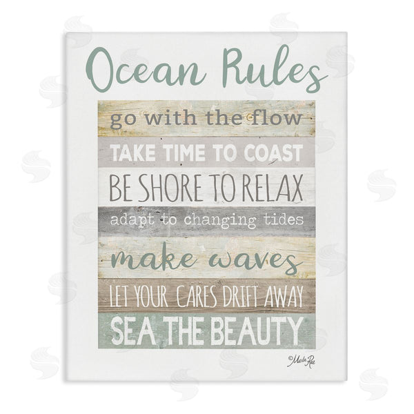 stupell industries Marla Rae | Ocean Rules Rustic List Wall Art