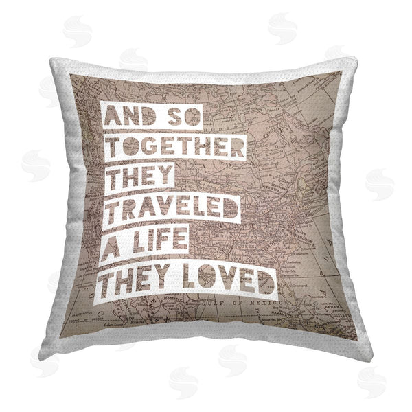 Stupell Industries Marla Rae | Romantic Travel Phrase Printed Throw Pillow