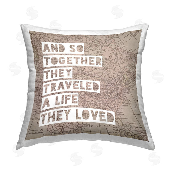 stupell industries Marla Rae | Romantic Travel Phrase Printed Throw Pillow