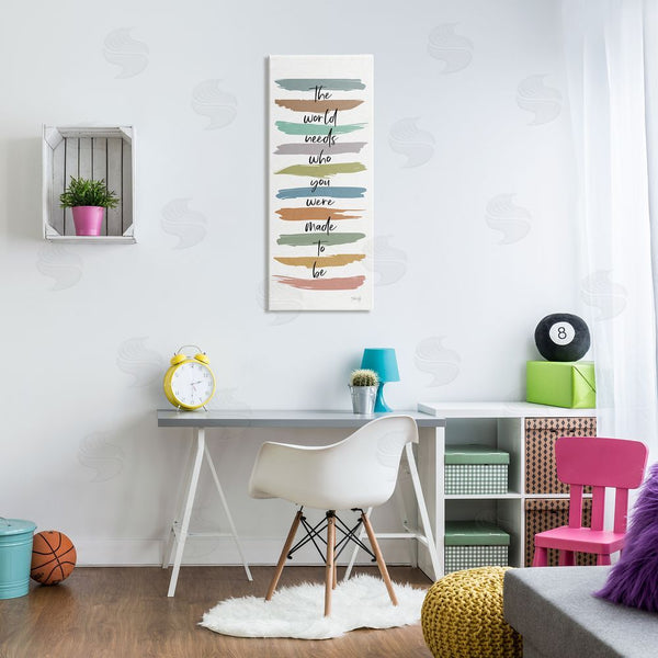 Stupell Industries Marla Rae | Who You Were Made To Be Phrase Abstract Stripes Wall Art