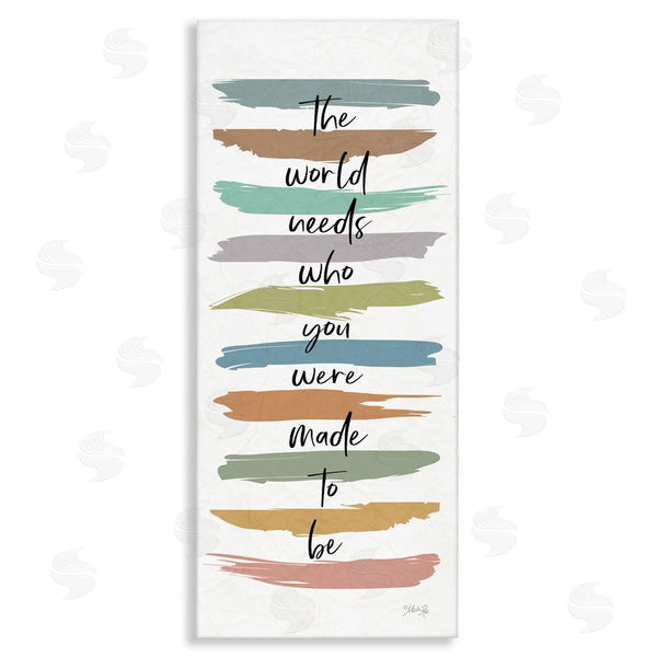 stupell industries Marla Rae | Who You Were Made To Be Phrase Abstract Stripes Wall Art