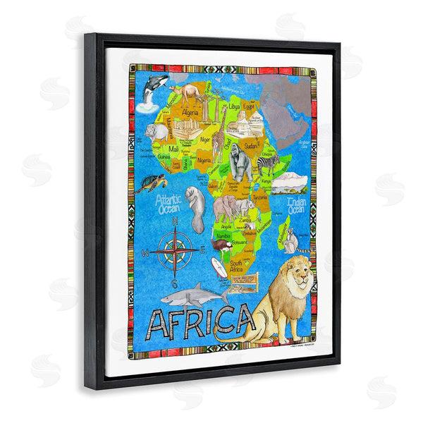 Stupell Industries Marley Ungaro | African Animals Map