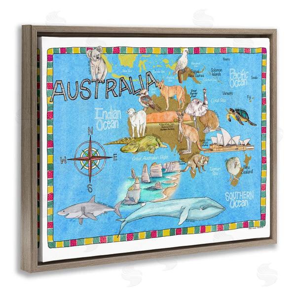 Stupell Industries Marley Ungaro | Australia Animal Map