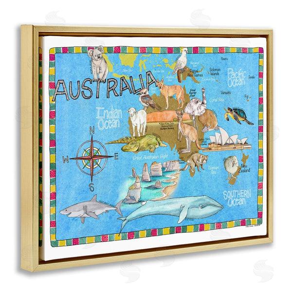 Stupell Industries Marley Ungaro | Australia Animal Map