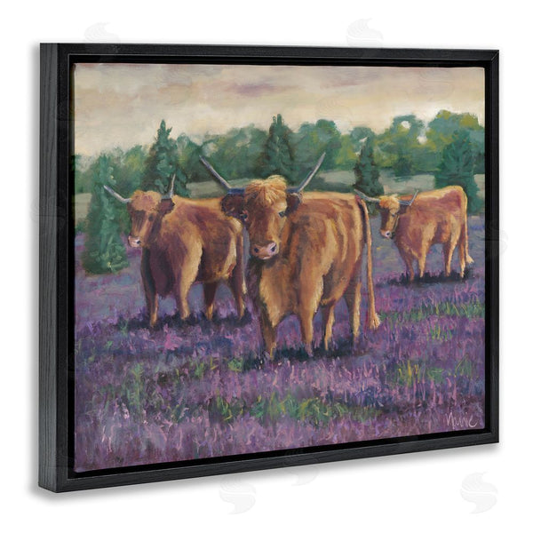 Stupell Industries Marnie Bourque | Purple Fields & Cows Wall Art