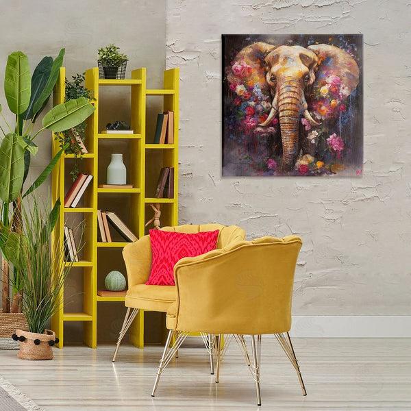 Stupell Industries Marta Wiley | Flower Swathed Elephant Wall Art