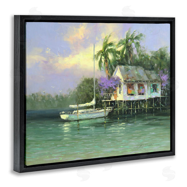Stupell Industries Martin Figlinski | Summer Ocean Pier Palm Trees Wall Art