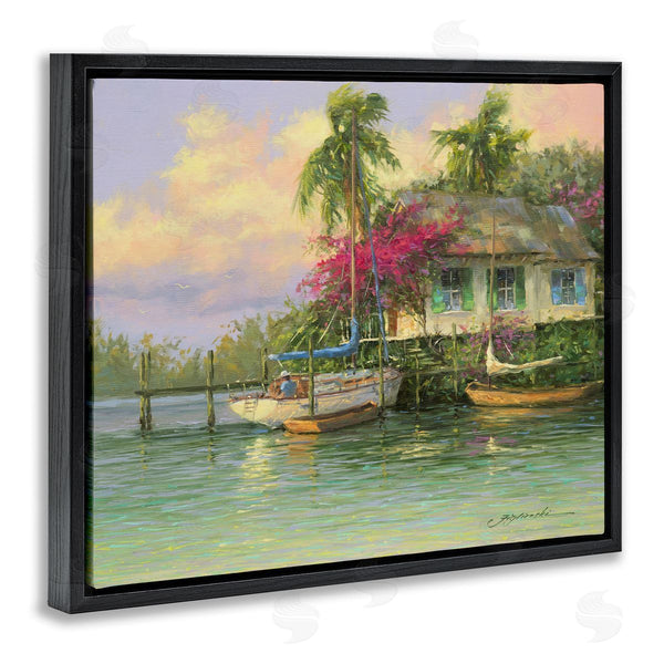 Stupell Industries Martin Figlinski | Tropical Vacation Seaside House Wall Art