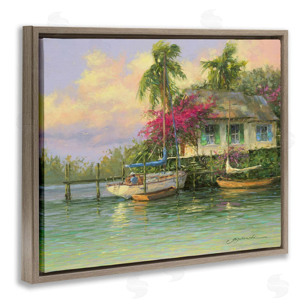 Stupell Industries Martin Figlinski | Tropical Vacation Seaside House Wall Art