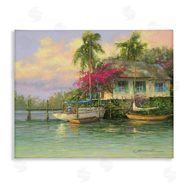 stupell industries Martin Figlinski | Tropical Vacation Seaside House Wall Art