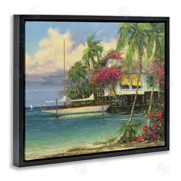 Stupell Industries Martin Figlinski | Vacation Waterfront Tropical Pier Wall Art