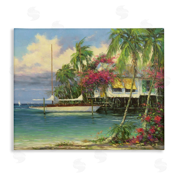 stupell industries Martin Figlinski | Vacation Waterfront Tropical Pier Wall Art